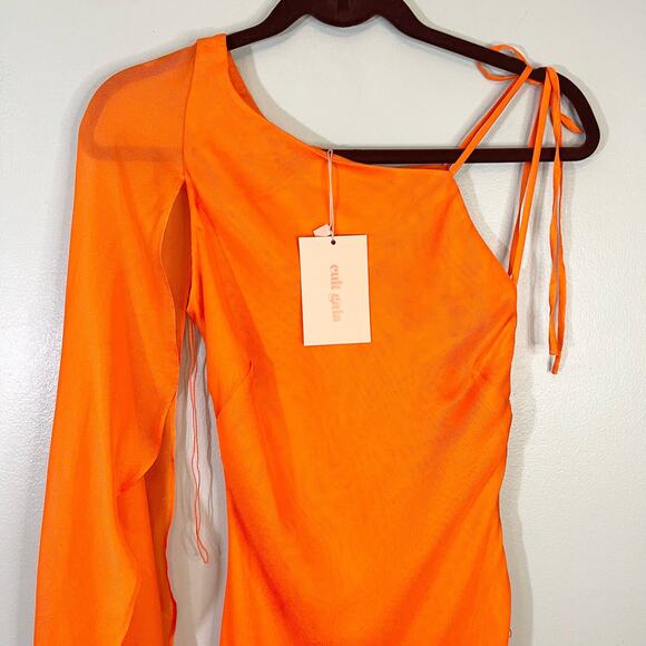 Cult Gaia Aliza Orange Asymmetric Silk Dress NWT Size XS - Picture 14 of 14